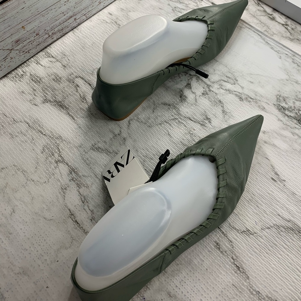 Zara Flat Soft Leather Shoes - Picture 8 of 14